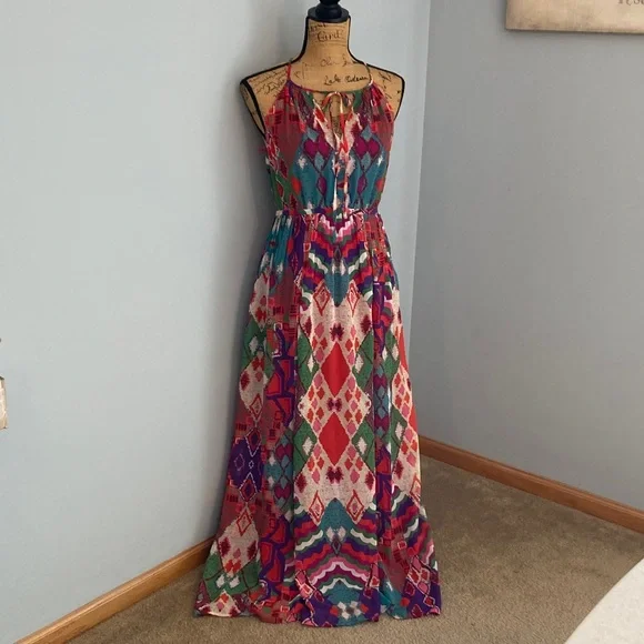 Maeve by Anthropology Multicolor Maxi Dress Women Size 8 - Picture 1 of 13